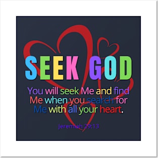 Seek God Jeremiah 29:13 SpeakChrist Inspirational Lifequote Christian Motivation Posters and Art